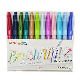 Kit Brush Sign Pen 12 Cores Pasteis