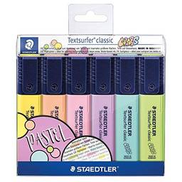 Marcador de Texto, Staedtler, Textsurfer Classic, 364 CWP6, 6 Cores Pastel