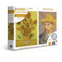 Vincent Van Gogh - Retrato e Girassóis - Quebra-cabeça - Combo 1000 peças, Toyster Brinquedos, Multicolorido