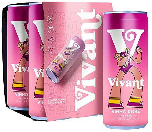 Vinho Rosé Vivant Wines, 269ml, 4 Unidades