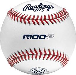 Rawlings R100-P Bola de Beisebol de Couro para Ensino Médio, Caixa com 12, Branco, Tamanho Único