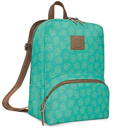 Controller Gear Animal Crossing: New Horizons Bag & Mini Backpack for Women, Girl's, Kids. Nintendo Switch, Lite Case, Accessories, Travel Bag, Carrying Case. Teal Leaf Pattern. - Nintendo Switch