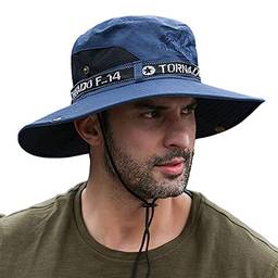Mabor Chapéu de sol masculino, chapéu de pesca com proteção UV FPS 50+, chapéu de balde refrescante, chapéu de jardinagem/jardim, chapéu de verão, pesca e praia, azul escuro, Azul escuro, Medium