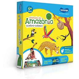 Quebra cabeça - Animais da Amazônia 48 peças Grandão, Toyster Brinquedos, Multicor