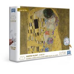 Gustav Klimt: O Beijo - Quebra-cabeça - 1000 peças metalizado - Toyster Brinquedos