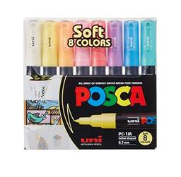 Marcador, Uni-Ball, Uni Posca Soft Colors, PC-1M, 60.9700, 8 Cores Pastel