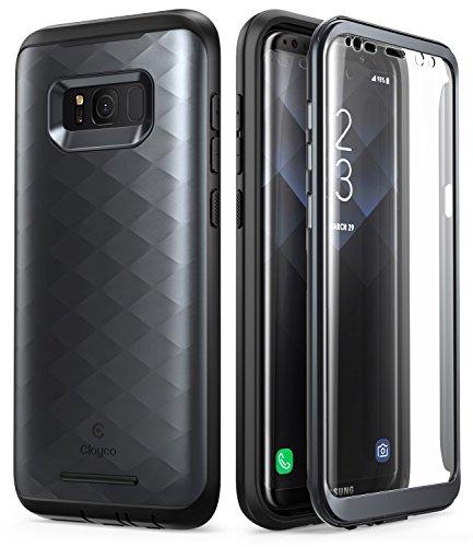 Clayco Série Hera, Capa Protetora para Samsung Galaxy S8, Versão Atualizada, Capa Rígida de Corpo Inteiro, com Protetor de Tela (Preto)