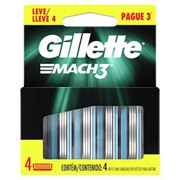 Refil Para Barbear Gillette Mach3 4 Unidades, Gillette