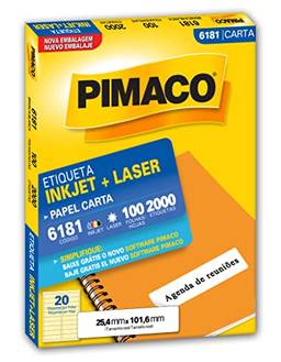 Etiqueta Ink-Jet/Laser Carta 25.4 x 101.6mm, BIC, Pimaco 6181, 874771, Branca, 100 Folhas / 2000 Etiquetas
