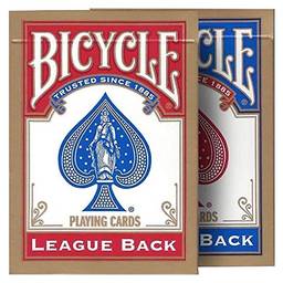 Baralho Bicycle League Back Azul - League Back Vermelho ( Kit com 2 Baralhos )