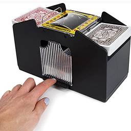 Eastdall Embaralhador De Cartas,Misturador automático de cartas de 2 baralhos Shuffler automático de cartas Jogos Distribuidor de máquina de classificador de pôquer