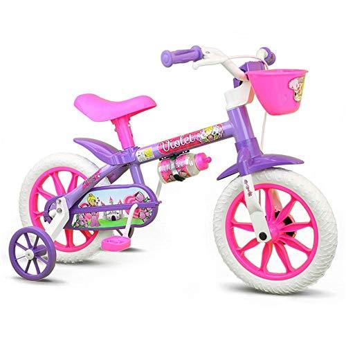 Bicicleta Infantil Aro 12 Violet com Rodinhas, Nathor