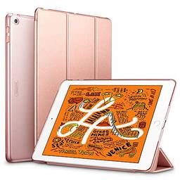 ESR Capa para iPad mini 5 2019, capa inteligente com três dobras, capa leve para descanso/despertador automático, capa traseira rígida capa inteligente, ouro rosa
