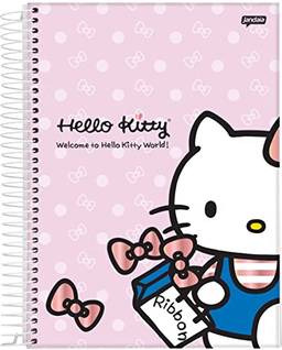 Caderno Espiral Univ CD 1 Matéria 80 Fls Hello Kitty Ribbon Jandaia