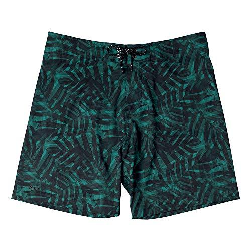 Shorts de praia Mash BOARDSHORT ESTAMPADO FOLHAGEM CONTRAS Masculino Verde Escuro 44