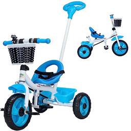 Triciclo Infantil com Empurrador Pedal 2 em 1 Passeio Criança Flex - Baby Style (Azul)