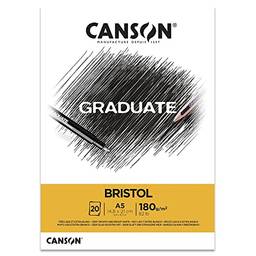 CANSON Graduate Bristol, Papel para Desenho Acetinado em Bloco, Tamanho A5