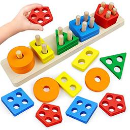 Brinquedos Montessori para crianças de 1 a 3 anos de idade, meninos, meninas, classificação & Empilhar brinquedos para crianças e pré-escolares, brinquedos educativos, empilhador de reconhecimento