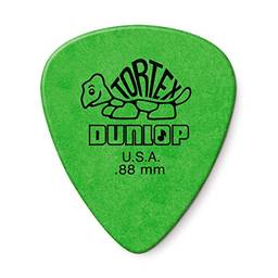 Palheta de guitarra Dunlop Tortex padrão 0,88 mm verde - pacote com 12