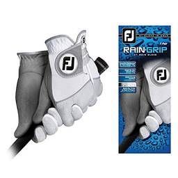FootJoy Par de luvas de golfe masculinas RainGrip branca média/grande, par