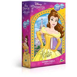 Princesas - Bela - Quebra-cabeça - 200 peças metalizado - Toyster Brinquedos