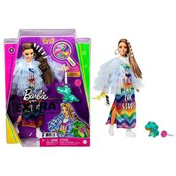 Barbie, Mattel, Extra, Blue Coat Rainbow Dres, GYJ78, Branco