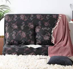 Puff Luxo Multiuso 3 em 1 Estampado Floral Cinza Com Travesseiro de Fibras Siliconadas Anti-alérgico Casal - Bf Colchões