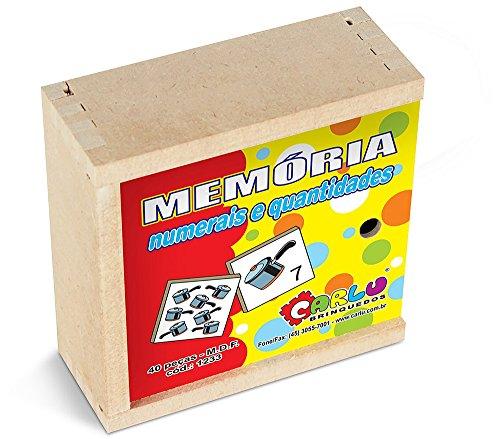 Carlu Brinquedos - Numerais e Quantidades Jogo da Memória 40 Peças, 3+ Anos, Multicor, 1233