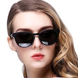 Óculos de sol femininos de proteção quadrada vintage polarizados óculos de sol femininos com lente preta