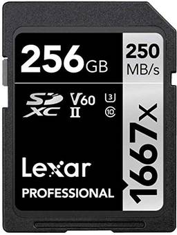 Lexar Cartão profissional (LSD256CBNA1667) 1667X 256GB SDXC Uhs-II/U3 preto