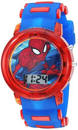Marvel Relógio de quartzo para meninos com pulseira de plástico, azul, 20 (modelo: SPD4464)