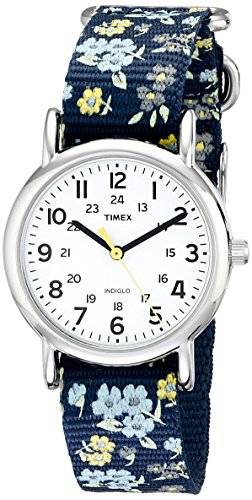 Timex Relógio feminino Weekender 31 mm, Floral azul