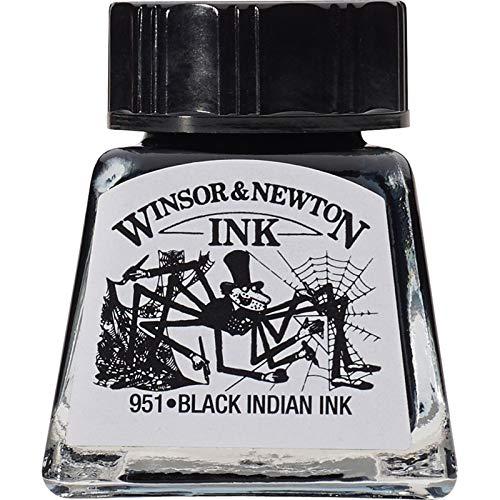 Winsor & Newton Drawing Inks Tinta para Desenho, Preto (Black Indian), 14 ml