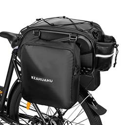 ERYUE mala de bicicleta,3-em-1 Bike Rack Bag Bag Bag Bag à prova d'água para bicicleta no assento traseiro com 2 bolsas penduradas laterais Saco de bagagem de carga Ciclismo Saco de ombro