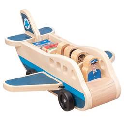 Simulação de veículo de madeira reboque carro aviação cena de simulação de aeronave jardim de infância infantil brinquedos da casa(avião)