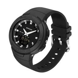 Sanda relógio esportivo militar feminino de luxo, 5atm, à prova d'água,quartzo, moda para mulheres, 6005 (black)