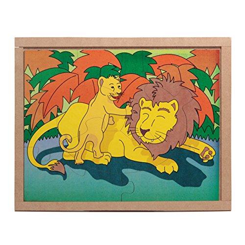 Carlu Brinquedos - Animais e Filhotes Leão Quebra-Cabeça da 8 Peças, Multicor, 3106