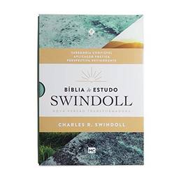 Bíblia de Estudo Swindoll: NVT - Capa Aqua