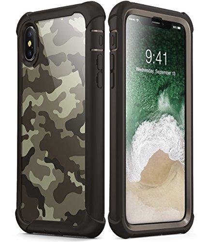 Capa Capinha Case i-Blason projetada para iPhone X 2017 / iPhone Xs 2018, [Ares] Capa resistente transparente e de corpo inteiro com protetor de tela integrado (deserto)