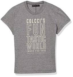 Camiseta Estampada Colcci Fun, Meninas, Mescla Grafite, 12