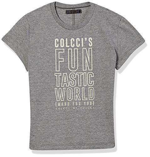 Camiseta Estampada Colcci Fun, Meninas, Mescla Grafite, 16
