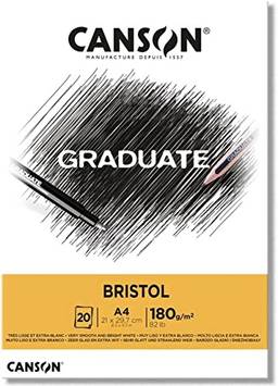 Bloco graduate bristol A4 180g com 20 folhas Canson