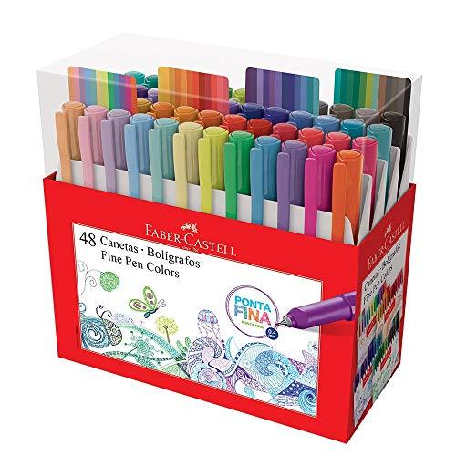 Caneta Ponta Fina, Faber-Castell, Fine Pen Colors, FPB/ES48ZF, 48 Cores