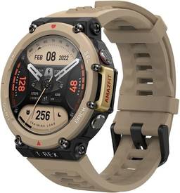 Amazfit T-Rex 2 Smart Watch for Men, Posicionamento de banda dupla e 5 satélites, Vida útil da bateria de 24 dias, Operação de temperatura ultra-baixa, Smartwatch militar GPS robusto para uso externo (Khaki do deserto)
