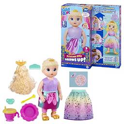 Boneca Baby Alive Princess Ellie Grows Up! Cabelos Loiros, Bebê 45 cm que Cresce e Fala - F5236 - Hasbro, Rosa, roxo e azul