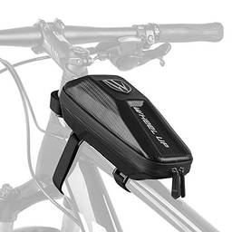 Tomshin Bolsa para ciclismo para bicicleta Bolsa de suspensão para tubo frontal impermeável e resistente para bicicleta EVA Bolsa para tubo frontal