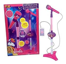 Barbie Microfone Dreamtopia com Pedestal, Rosa e Roxo, Grande