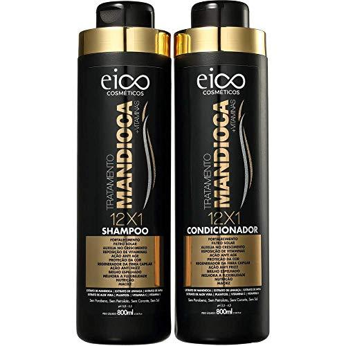 Kit Eico Seduction Tratamento Mandioca Shampoo + Condicionador - 800ml, Kit Eico Seduction Tratamento Mandioca Shampoo + Condicinador - 800ml