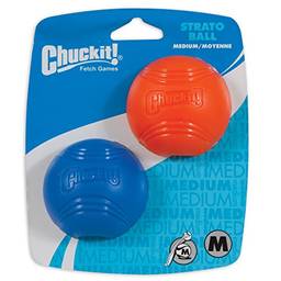 Chuckit! Brinquedo para cães Strato Ball, médio (6,3 cm) pacote com 2