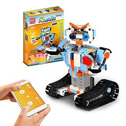 Queenser Smart Robot DIY Kit Bloco de Construção Programável Inteligente Brinquedo Ciência Engenharia Aprendizagem Educacional STEM Remoto e Smartphone APP Controle Gravidade Indução Modo de Caminho de